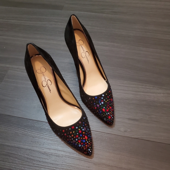 Jessica Simpson Praylee3 Black Suede Heels - Picture 3 of 7